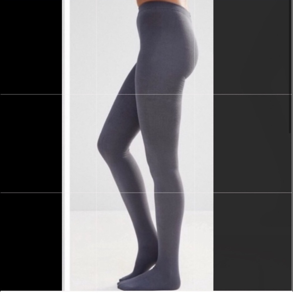 Plush Full Foot Tights Grey Size Large